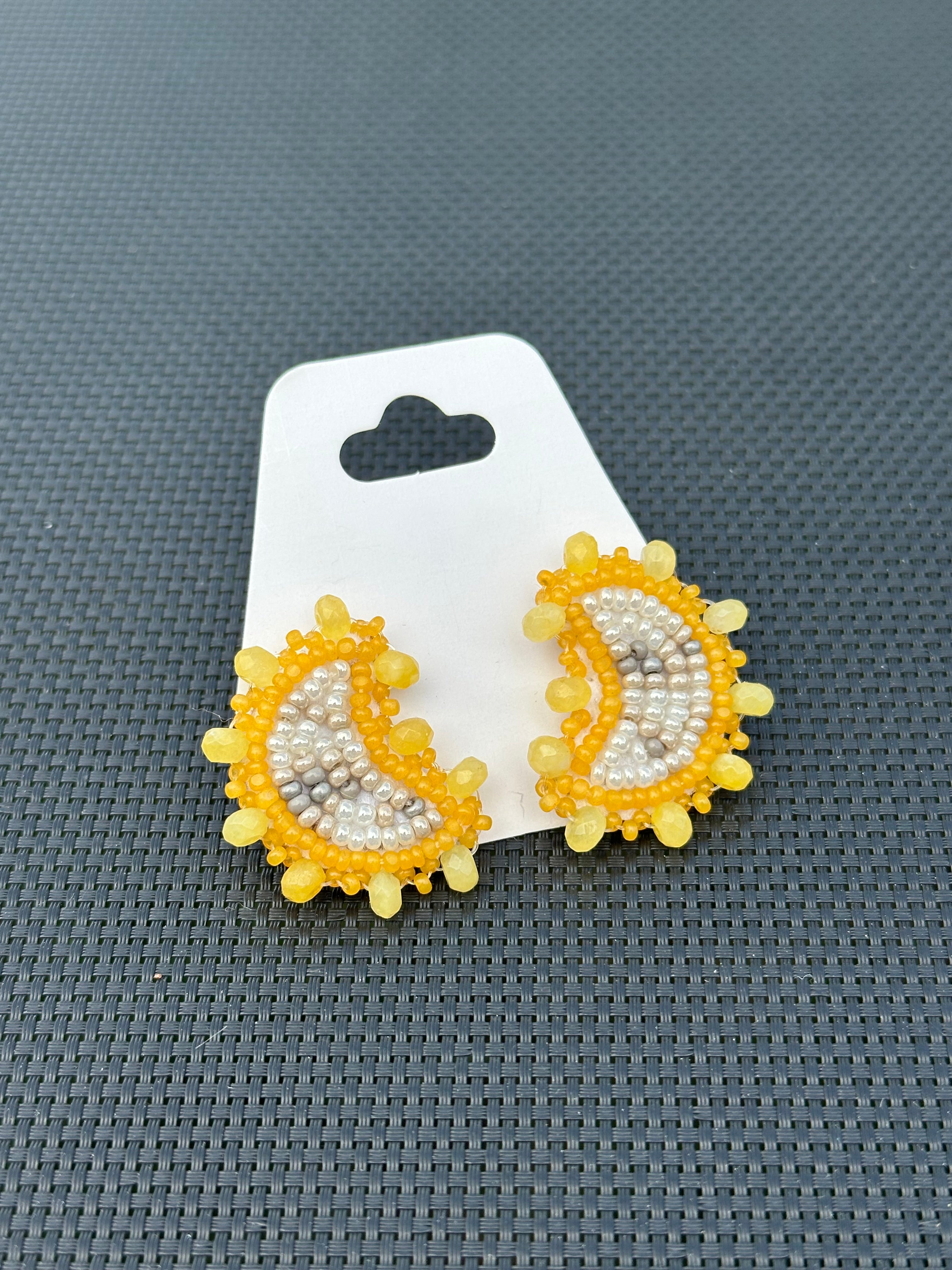 Moon Phase Earrings (yellow/studs)