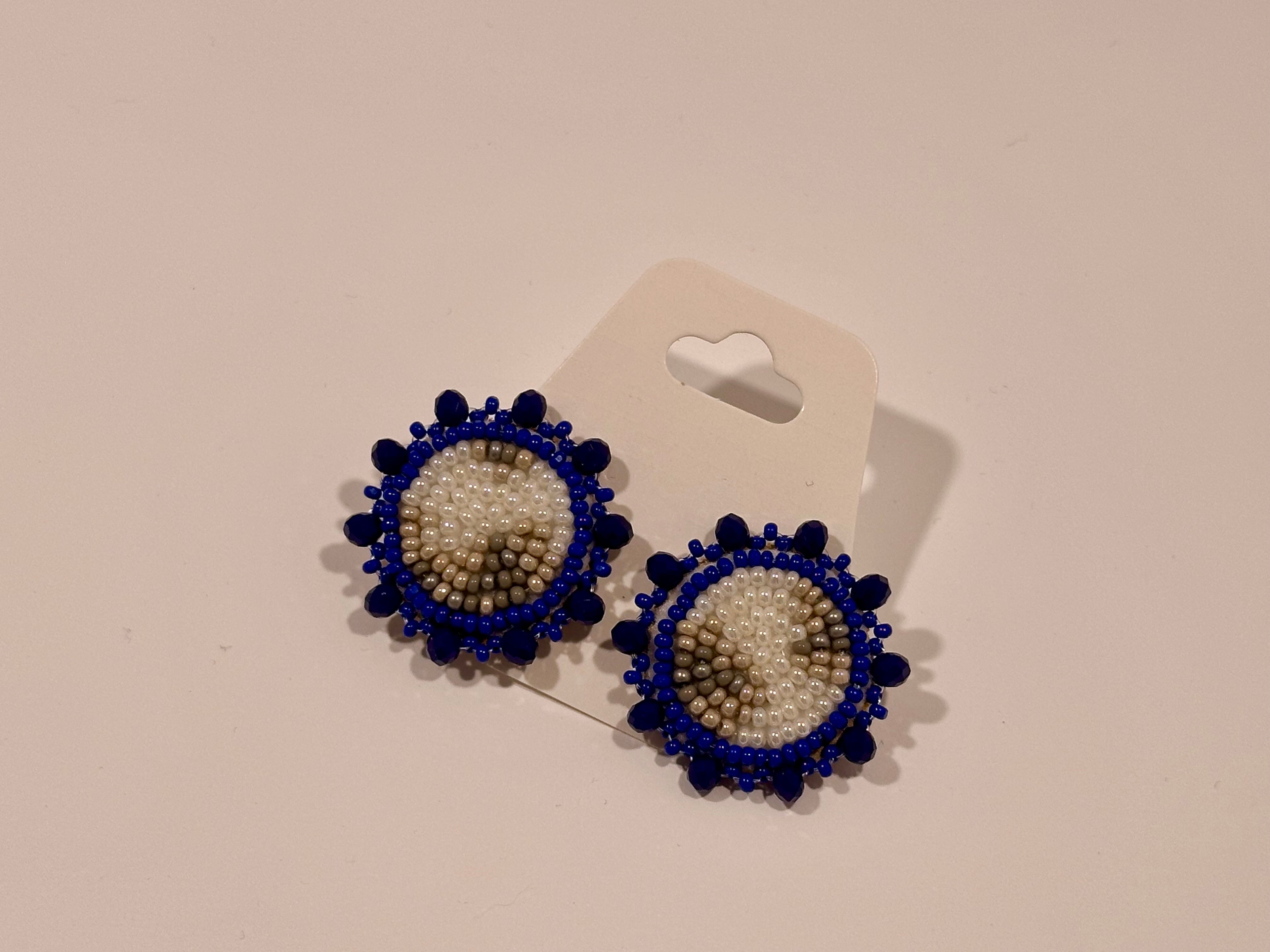 Moon Phase Earrings (cobalt/studs)