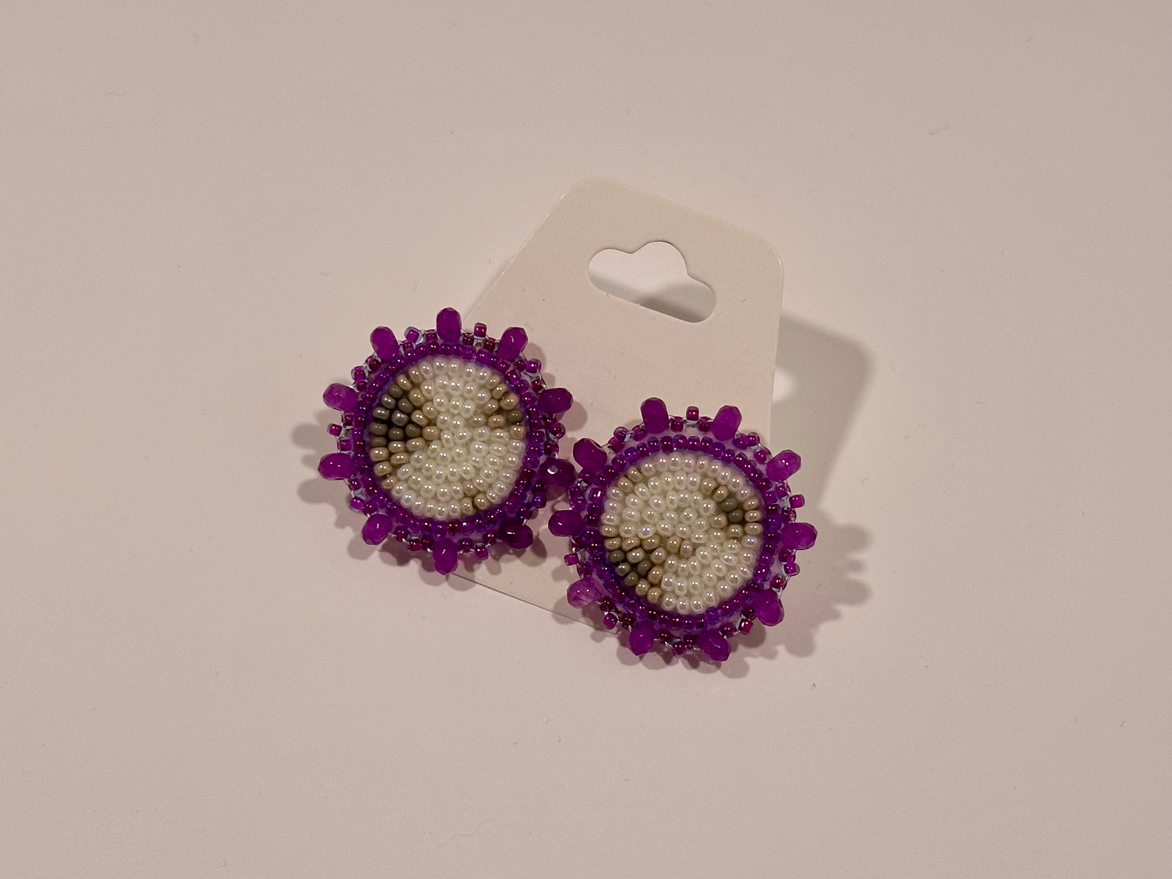 Moon Phase Earrings (purple/studs)