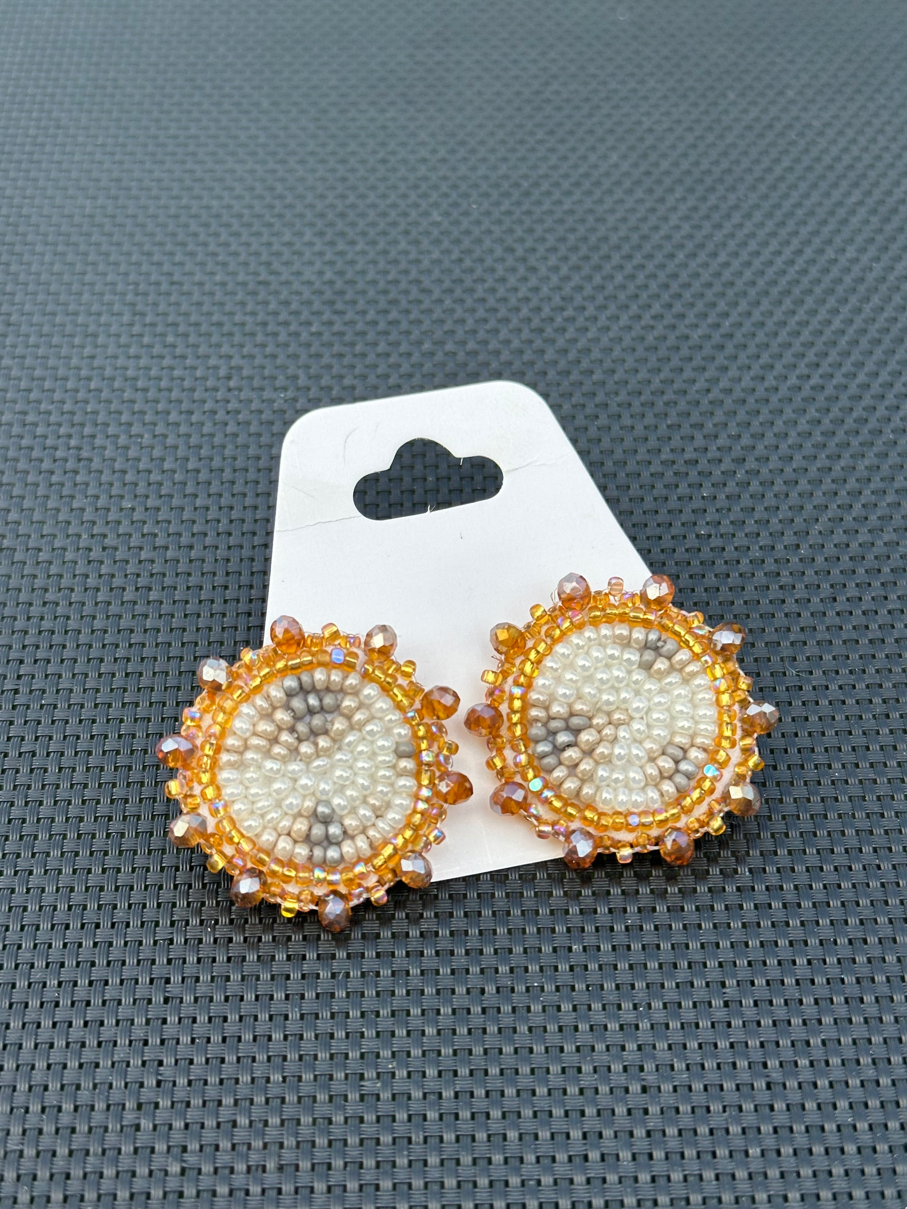 Moon Phase Earrings (golden brown/studs)