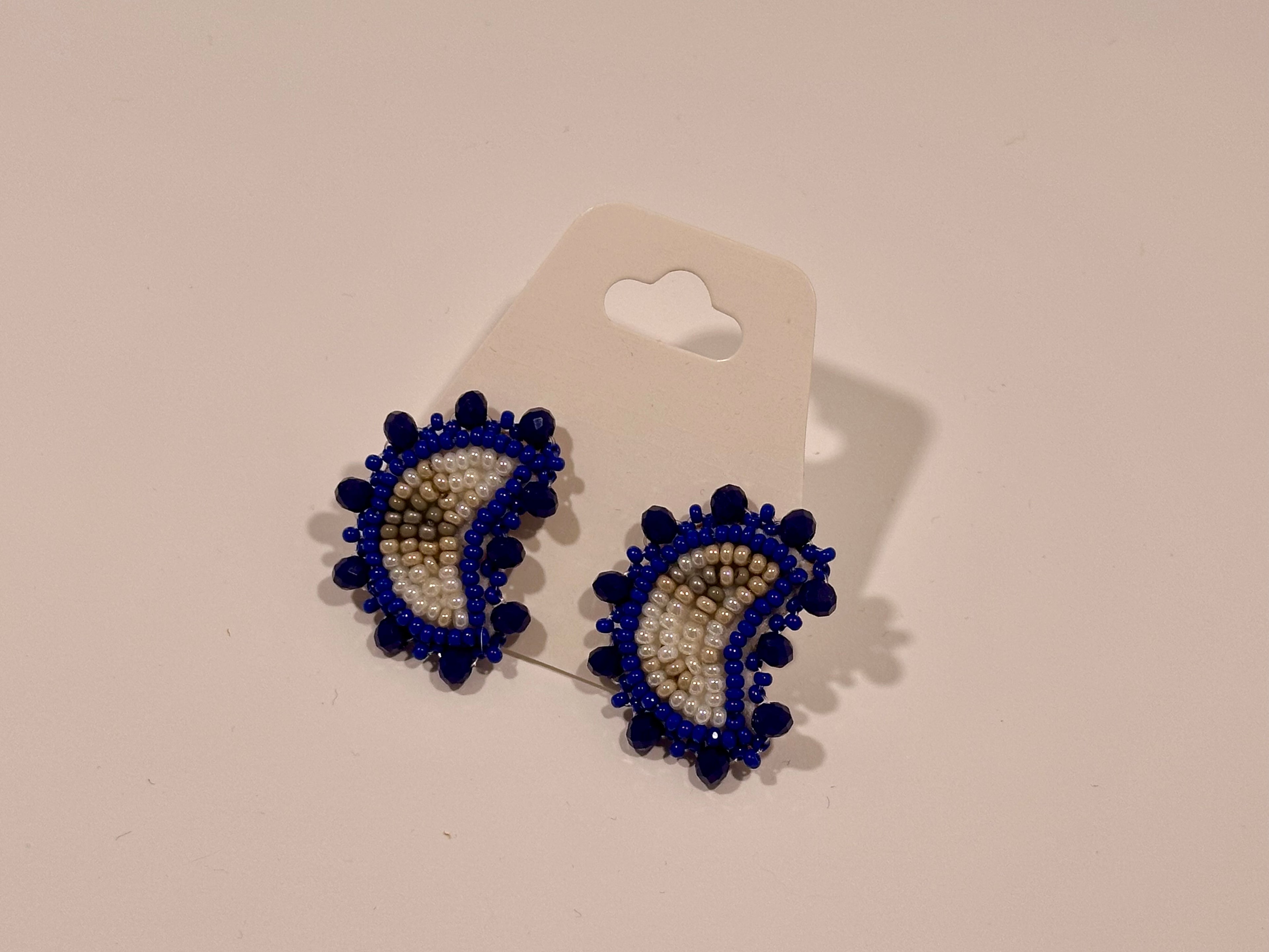 Moon Phase Earrings (cobalt/studs)