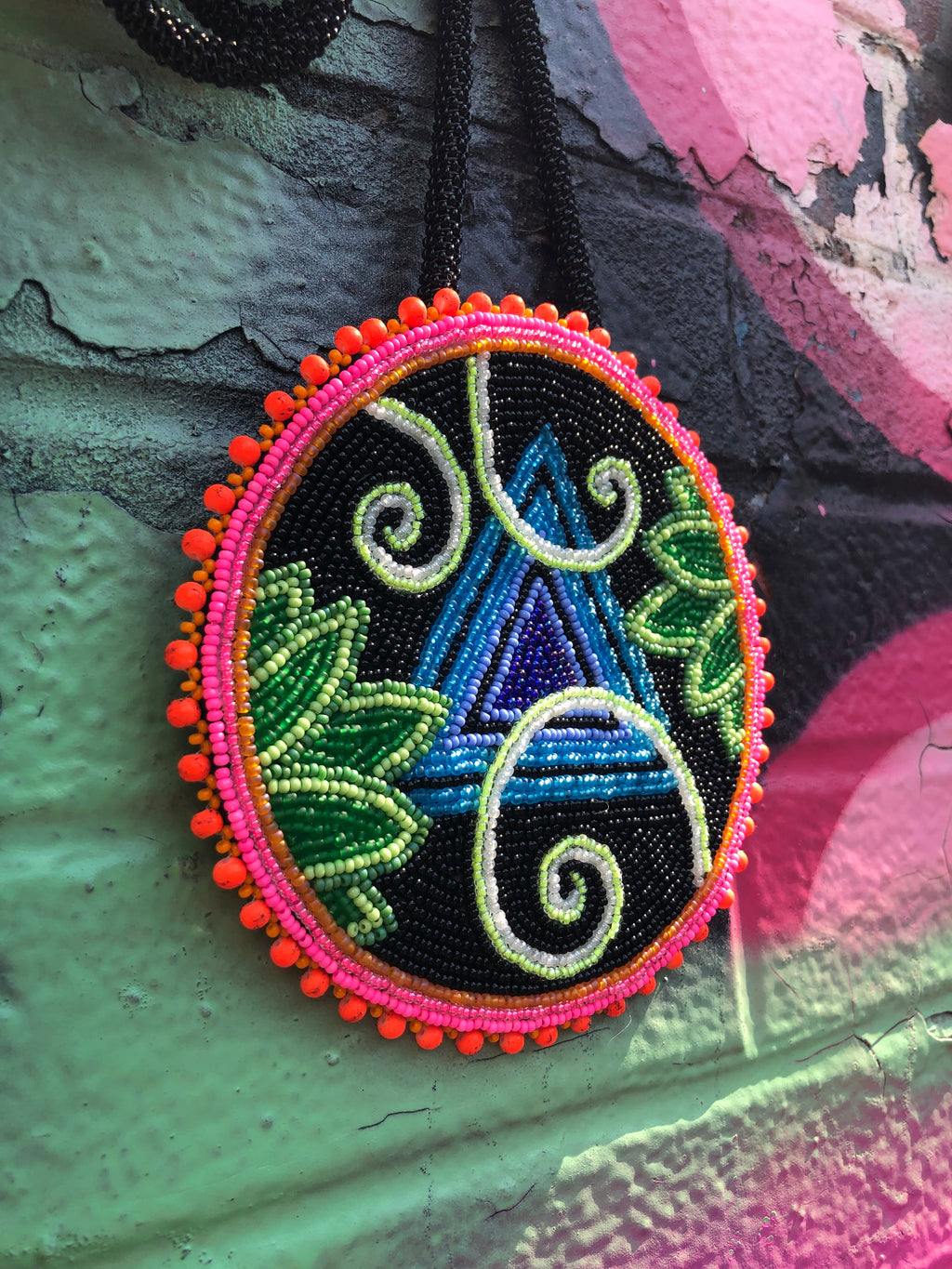 Neon Design Medallion with Lanyard