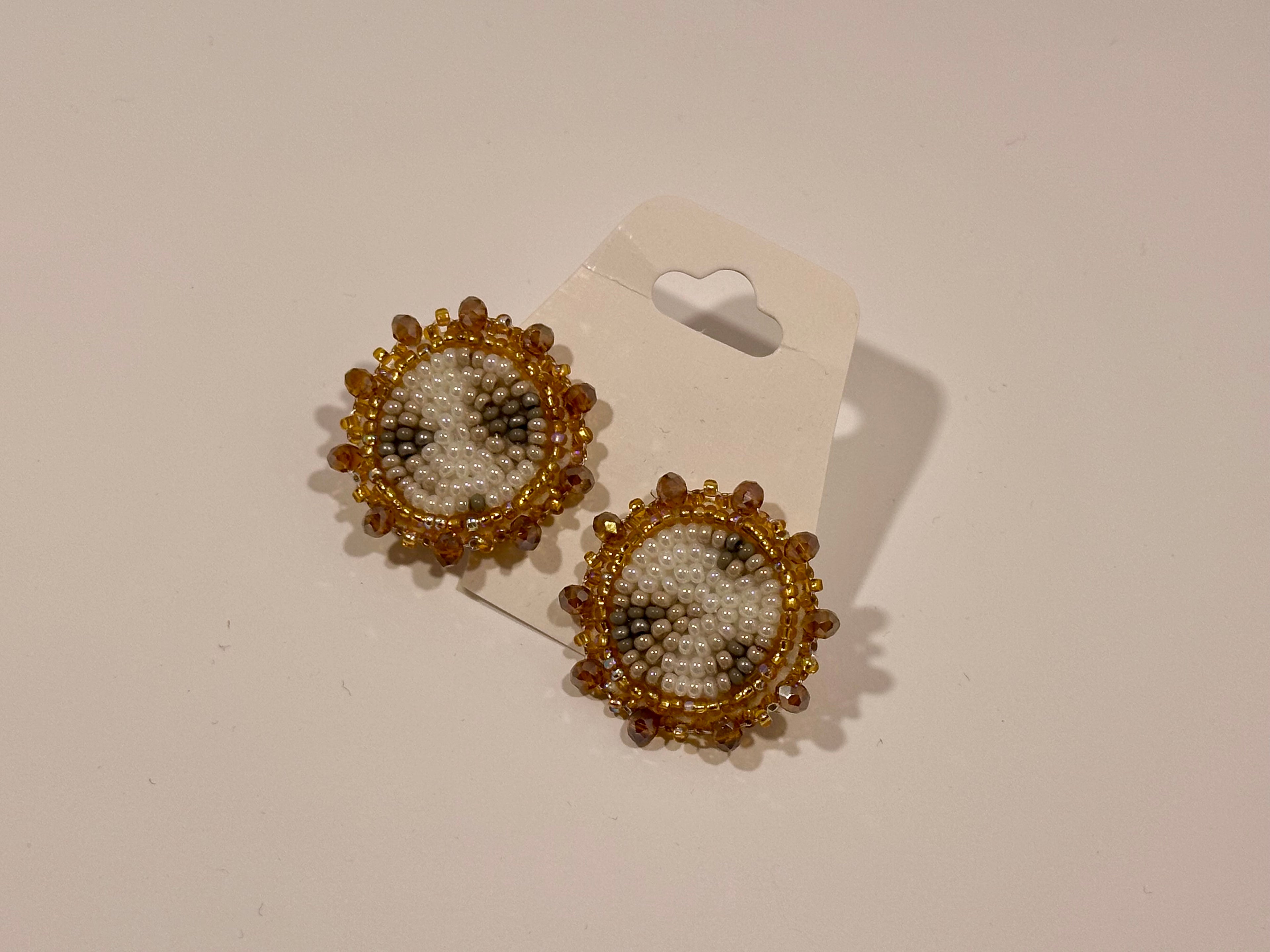 Moon Phase Earrings (golden brown/studs)