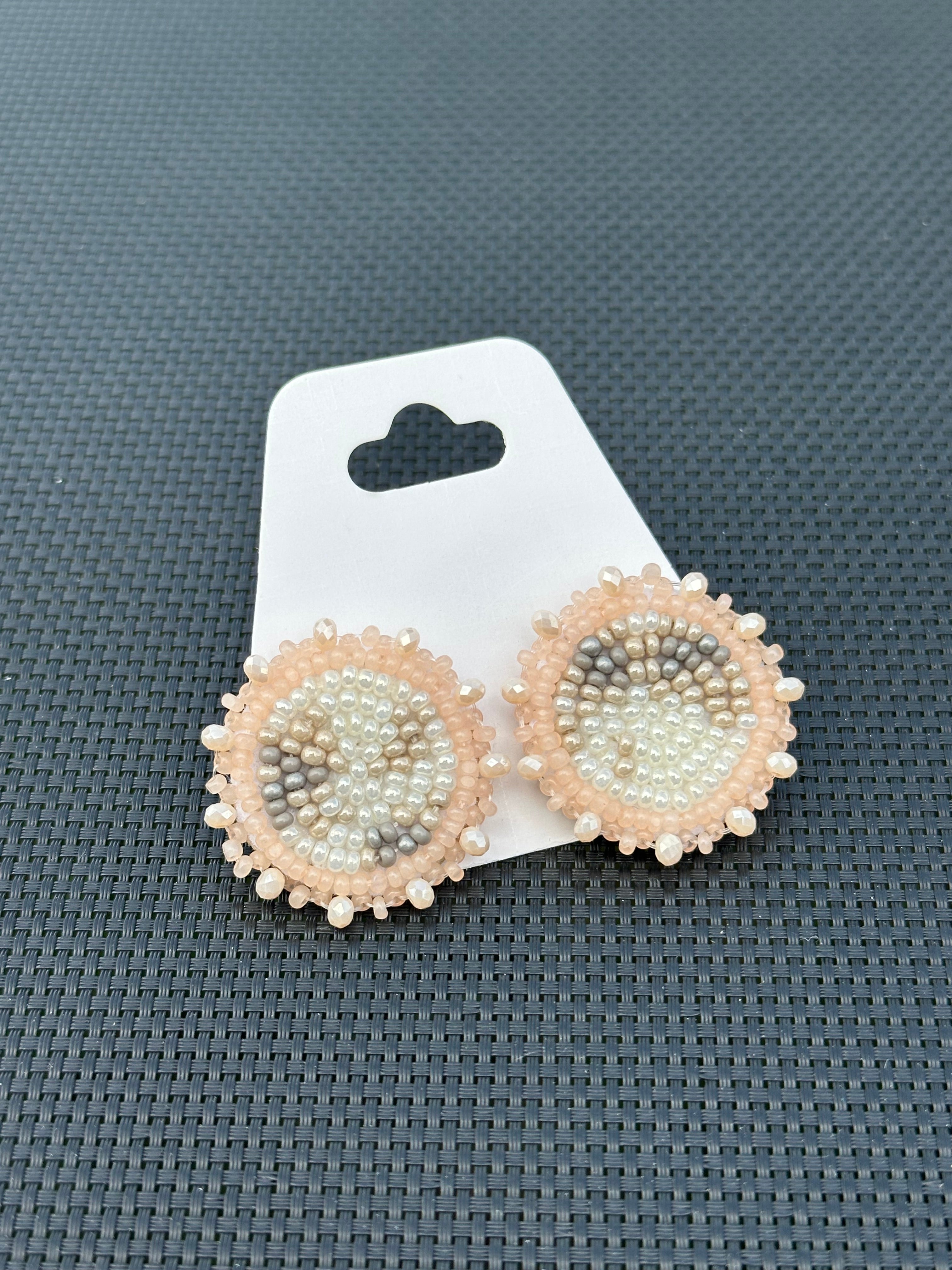 Moon Phase Earrings (peach/studs)