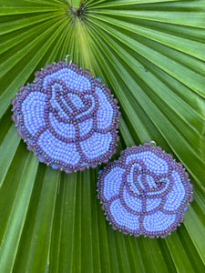 Rose Earrings (Purple)
