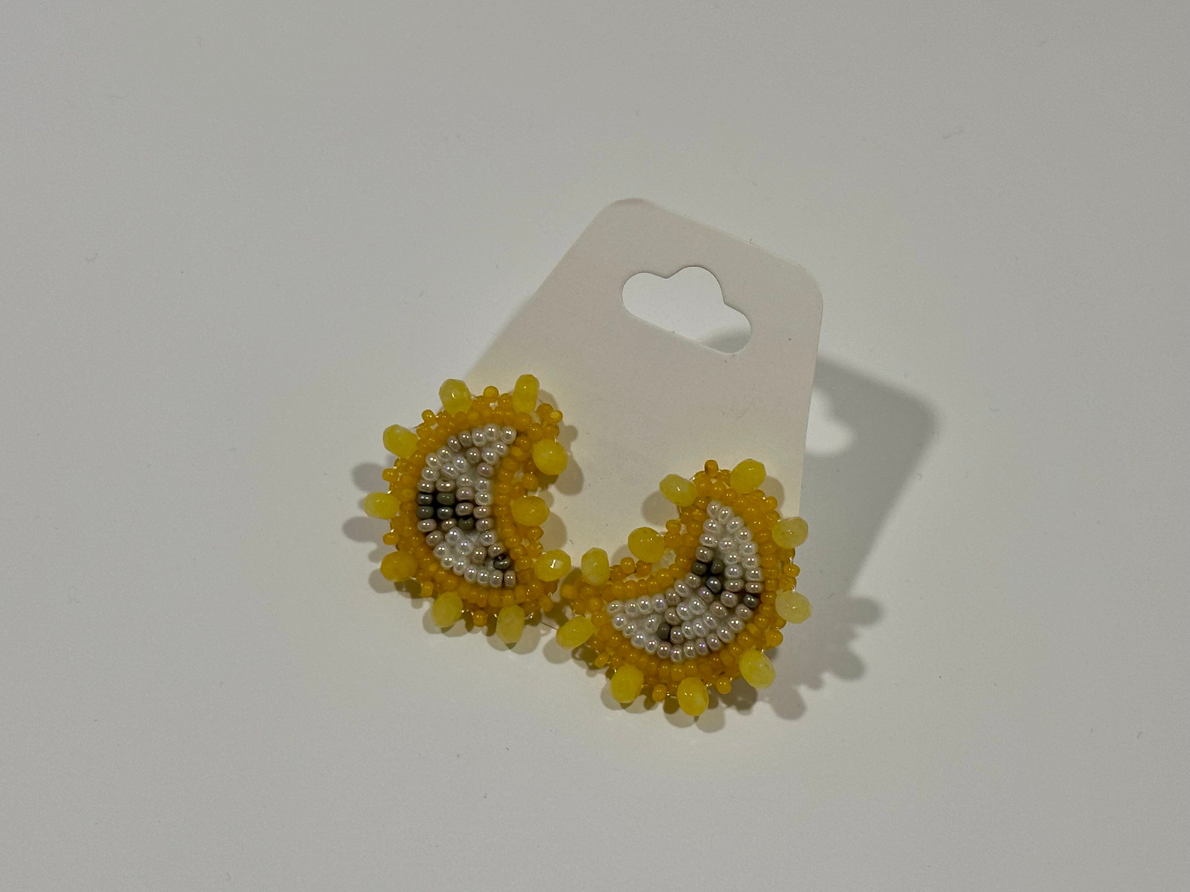Moon Phase Earrings (yellow/studs)