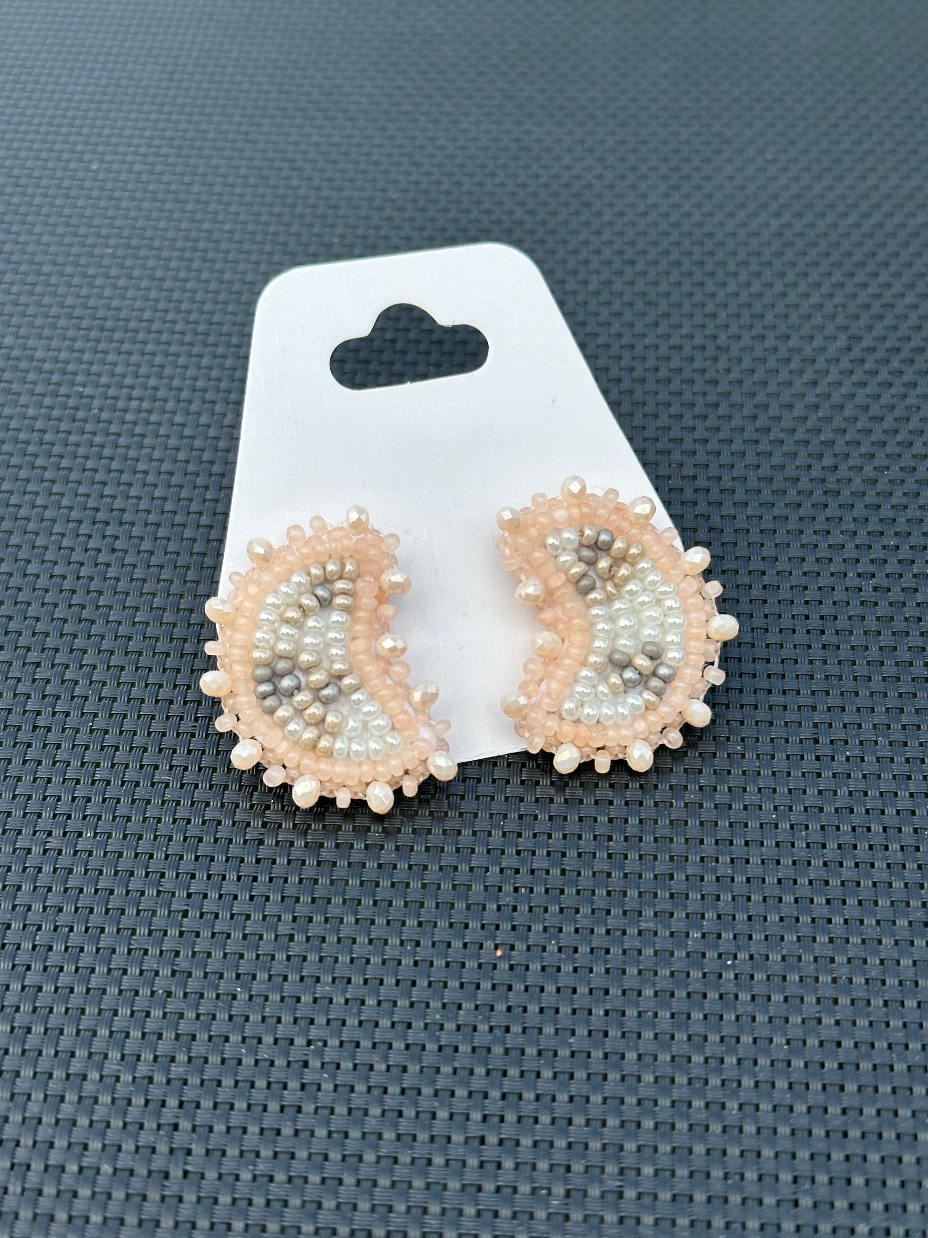 Moon Phase Earrings (peach/studs)