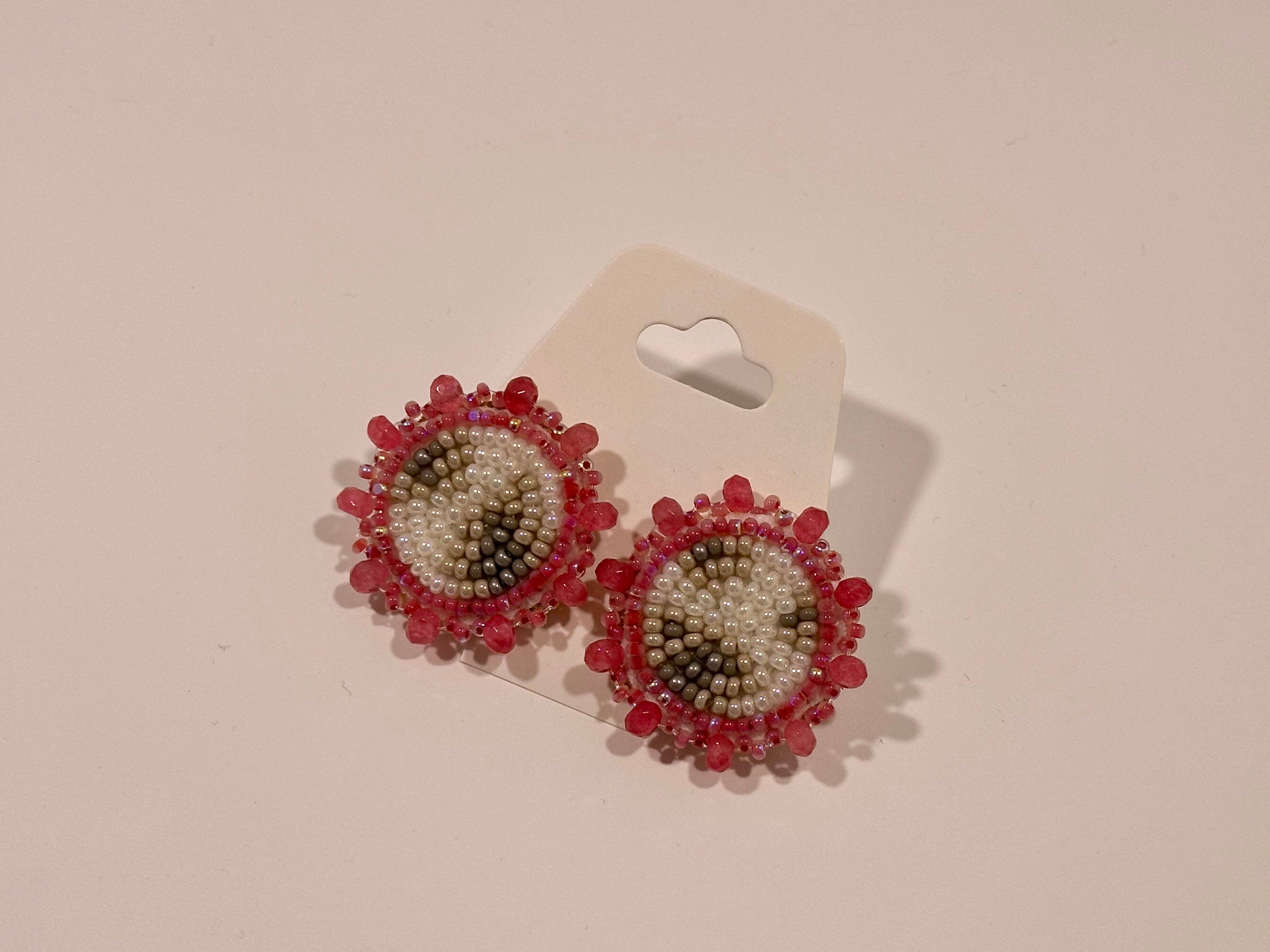 Moon Phase Earrings (rose pink/studs)