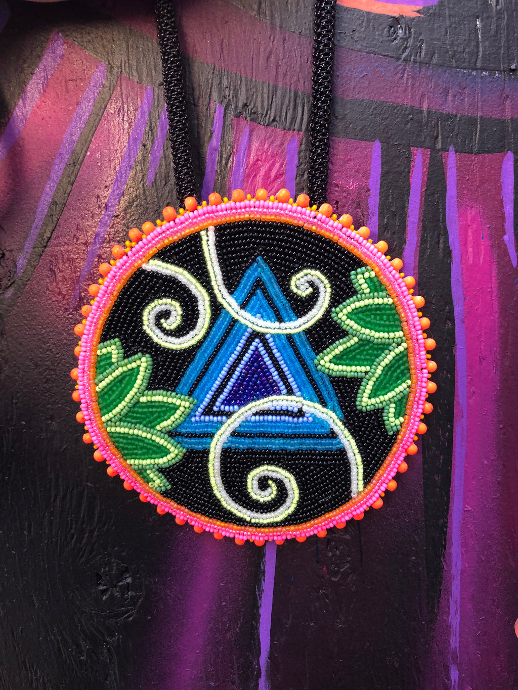 Neon Design Medallion with Lanyard