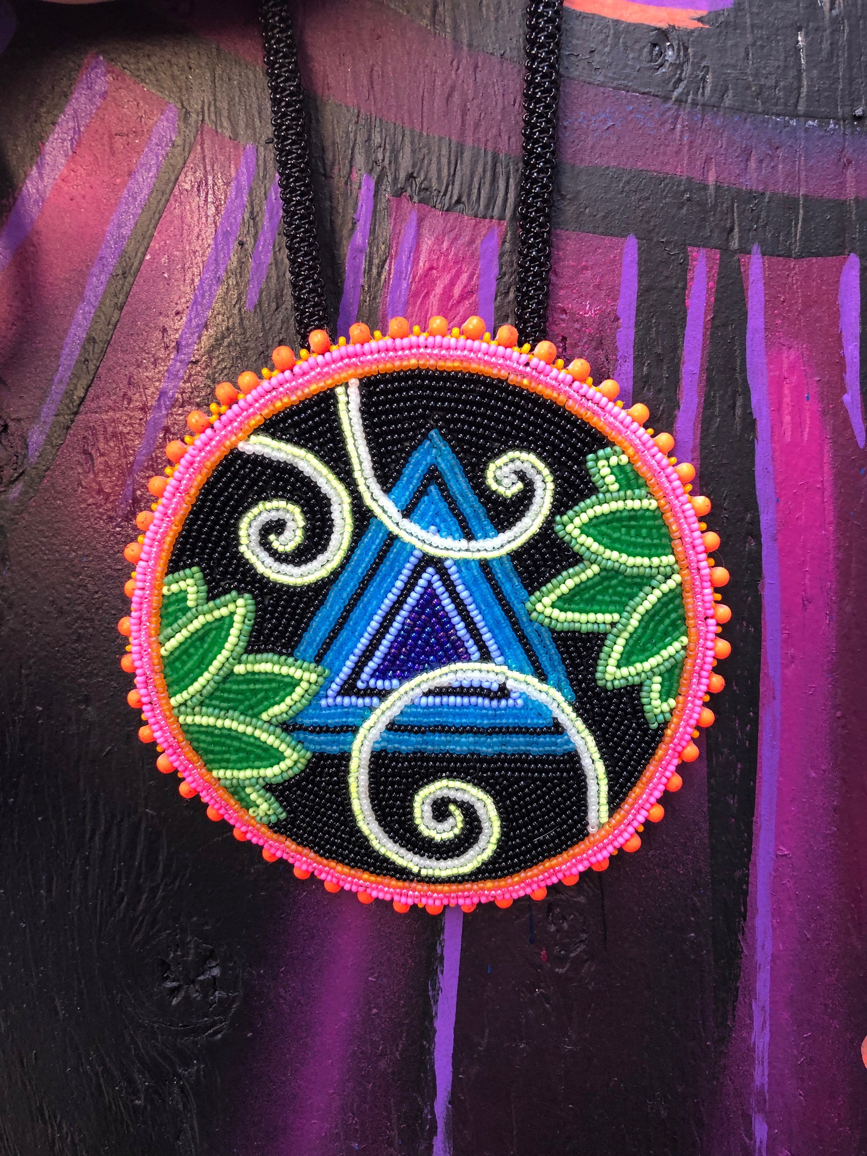 Neon Design Medallion with Lanyard