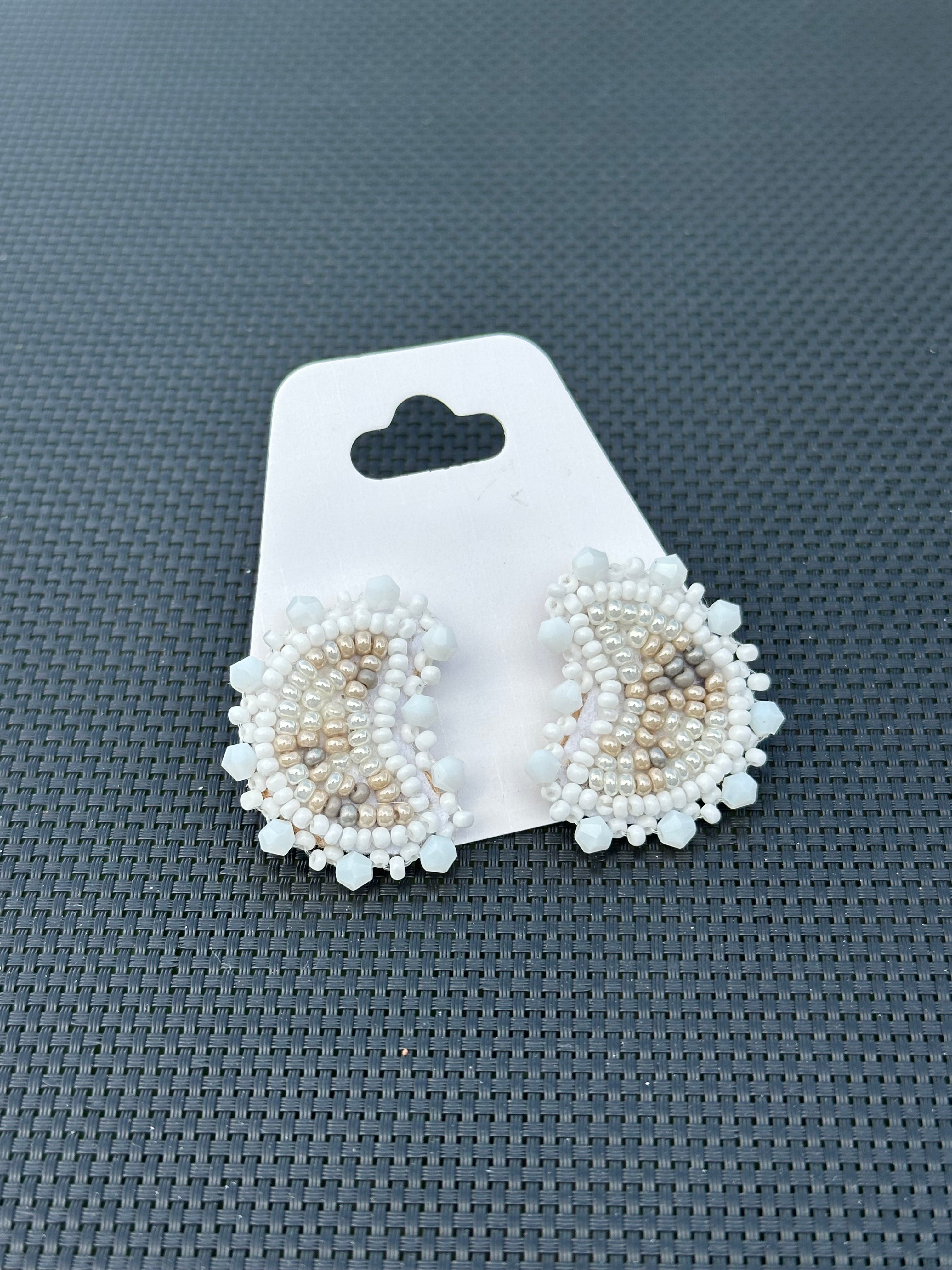Moon Phase Earrings (white/studs)