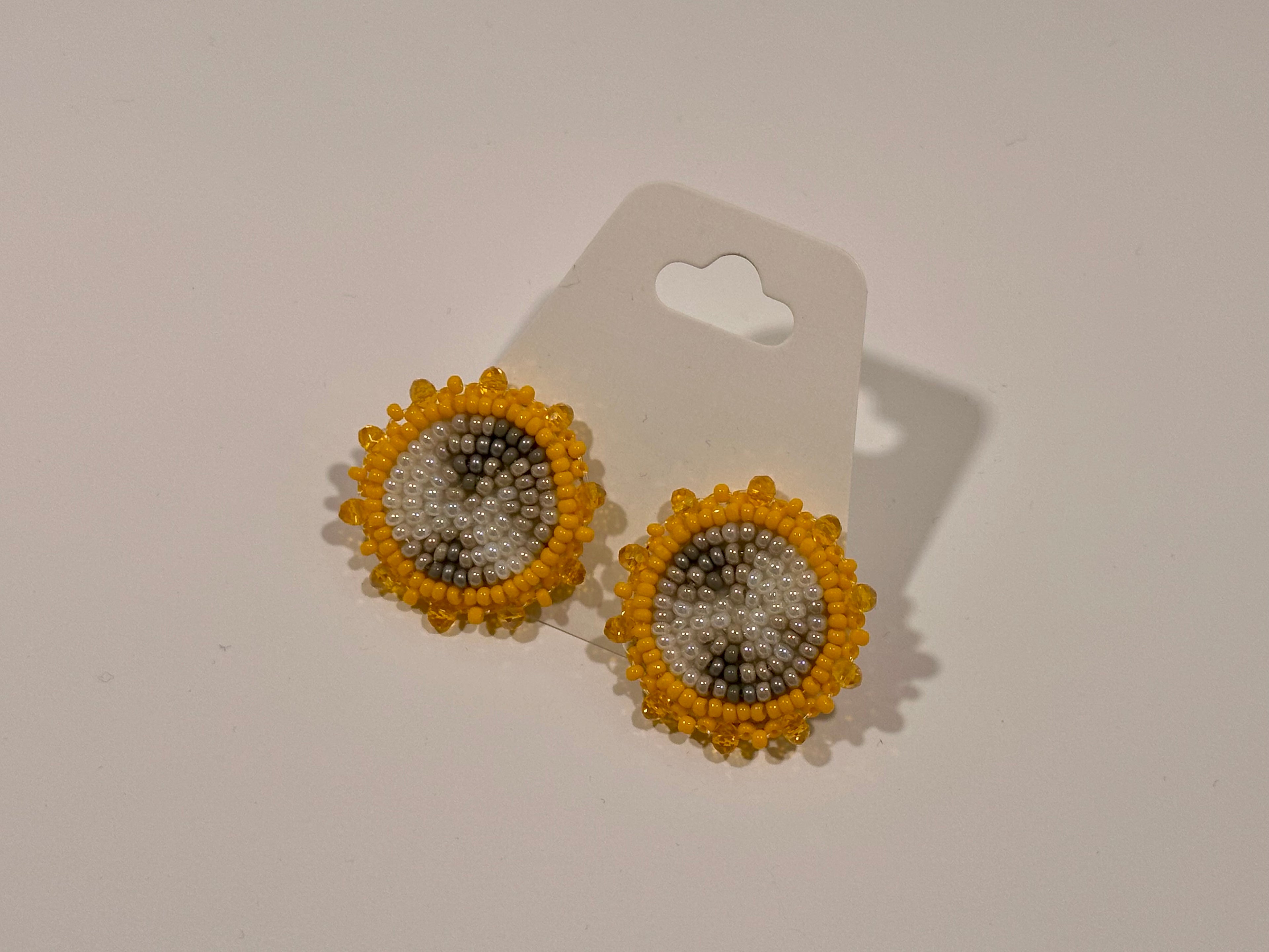 Moon Phase Earrings (light orange/studs)