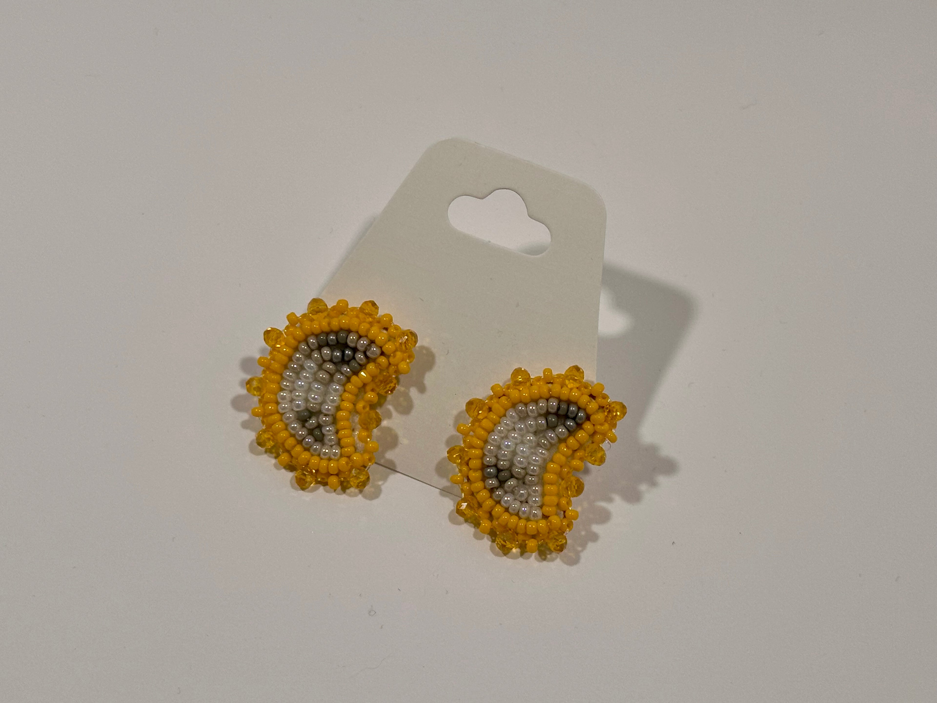 Moon Phase Earrings (light orange/studs)