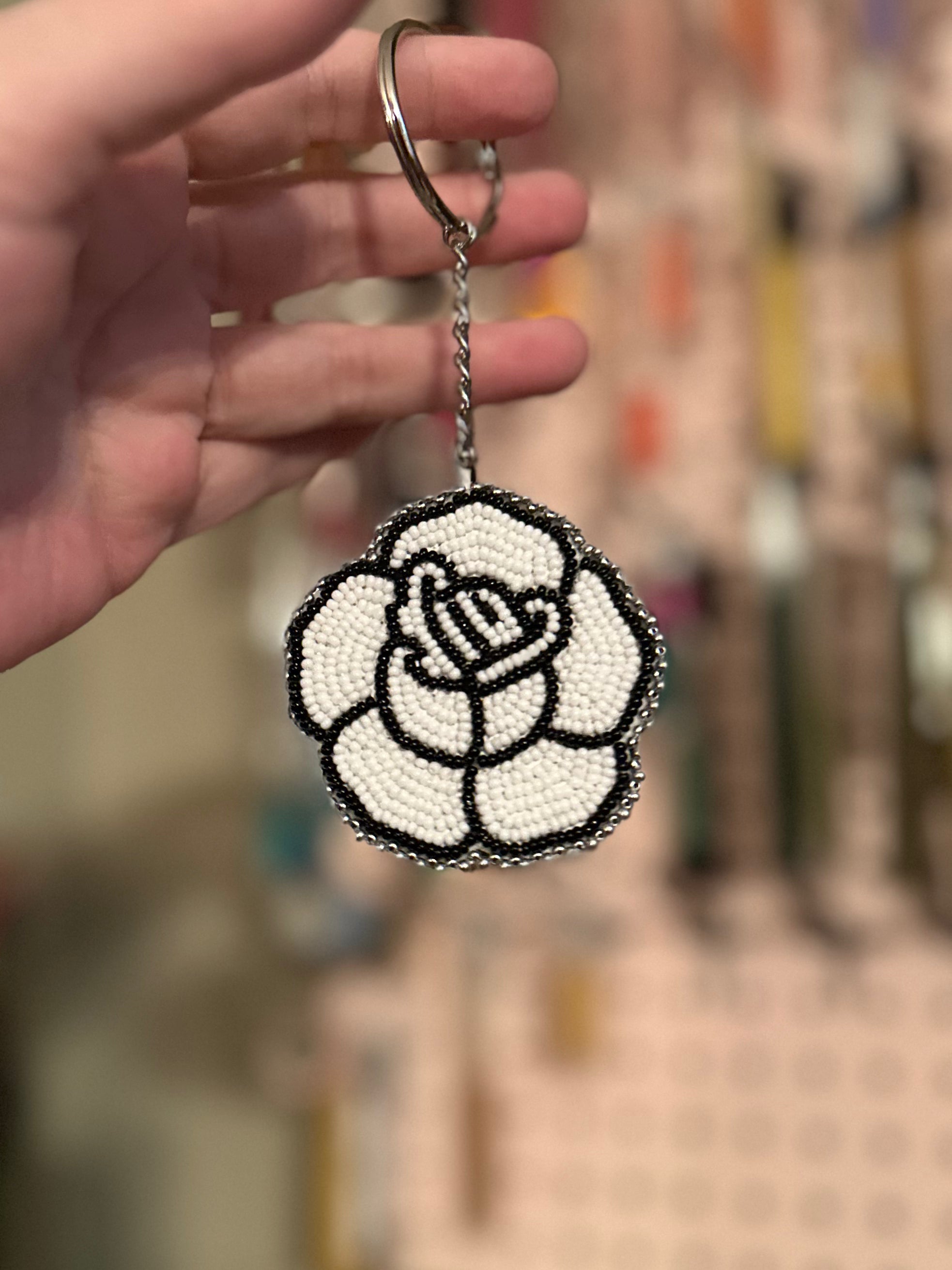 Rose Keychain - White