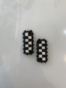 Checkered Earrings (Black and White)