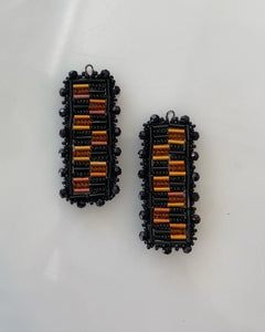 Checkered Earrings (Black and Brown)