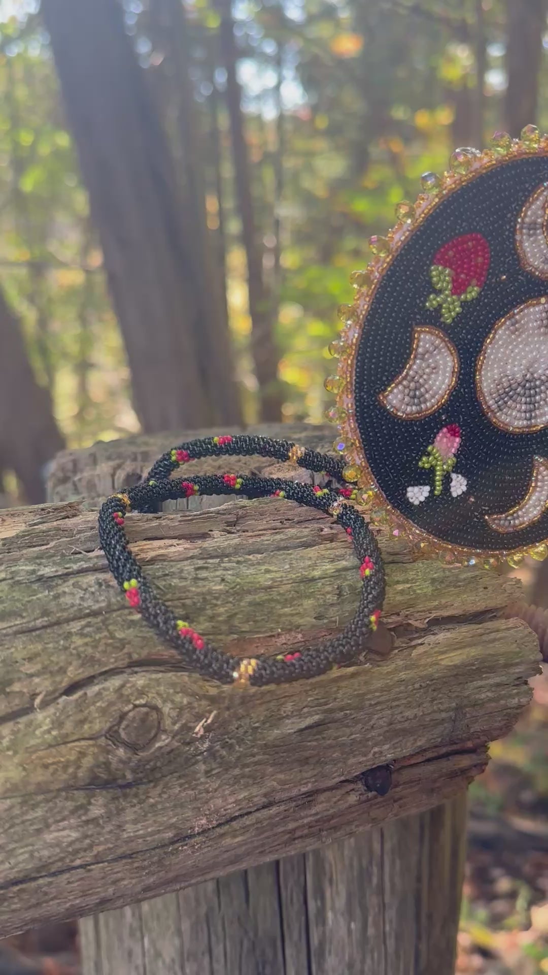 Strawberry Moon Phases Medallion & Lanyard