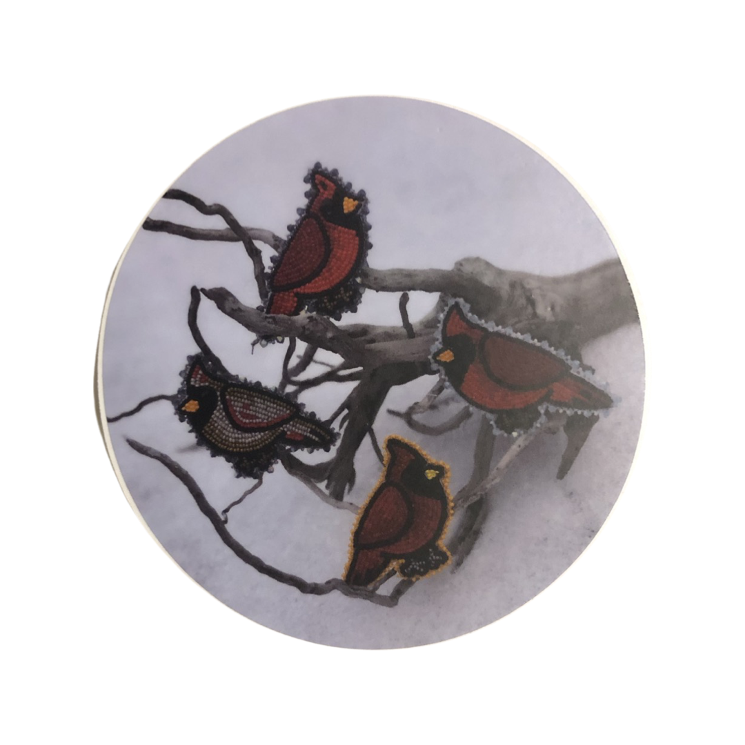 Snow Cardinals Sticker